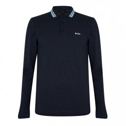 блуза,с,яка,облекла,на,разпродажба,мъжки,тениски,boss,plisy,long,sleeve,polo,shirt,navy