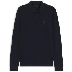 блуза,с,яка,мъжки,тениски,boss,mens,boss,orange,passerby,premium,cotton,long,sleeve,polo,shirt,with,logo,detail,dark,blue