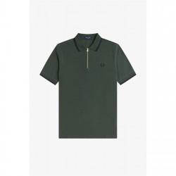 блуза,с,яка,облекла,на,разпродажба,мъжки,тениски,fred,perry,men's,crepe,zipped,short,sleeve,polo,shirt,court,green,x89