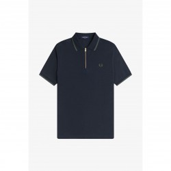 блуза,с,яка,мъжки,тениски,fred,perry,men,s,crepe,zipped,short,sleeve,polo,shirt,navy,608