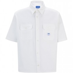 риза,облекла,на,разпродажба,мъжки,ризи,hugo,men's,ekyno,short,sleeve,plain,shirt,open,white