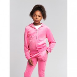 детски,суичър,детски,3/4,панталони,juicy,couture,diamante,zip,hoodie,girls,hot,pink,721