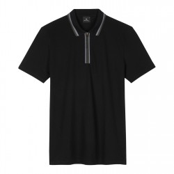 блуза,с,яка,ps,paul,smith,men's,quarter,zip,short,sleeve,polo,shirt,black,79
