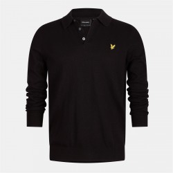 облекла,на,разпродажба,мъжки,тениски,lyle,and,scott,long,sleeve,knit,polo,jet,black,z865