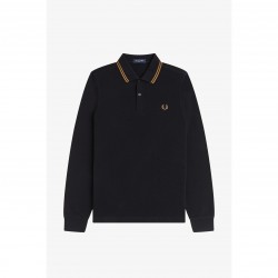 блуза,с,яка,мъжки,тениски,fred,perry,long,sleeve,twin,tipped,polo,shirt,black,s77