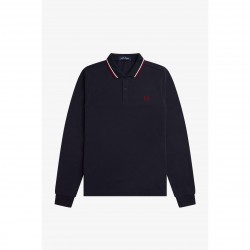 блуза,с,яка,мъжки,тениски,fred,perry,long,sleeve,twin,tipped,polo,shirt,navy,t55