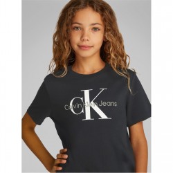юношеска,тениска,детски,3/4,панталони,calvin,klein,jeans,monogram,t,shirt,junior,ck,black