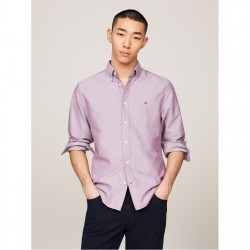 риза,облекла,на,разпродажба,мъжки,ризи,tommy,hilfiger,men's,oxford,regular,fit,long,sleeve,plain,shirt,heritage,plum