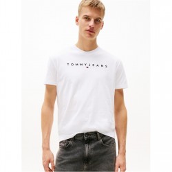 тениска,мъжки,тениски,tommy,jeans,tjm,reg,linear,logo,tee,ext,white,v2