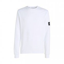 фланелка,с,дълъг,ръкав,мъжки,тениски,calvin,klein,jeans,waffle,long,sleeve,top,bright,white
