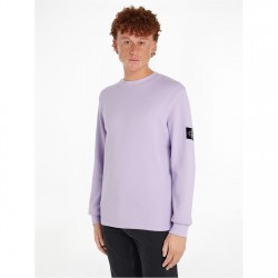 фланелка,с,дълъг,ръкав,мъжки,тениски,calvin,klein,jeans,waffle,long,sleeve,top,pastel,lilac