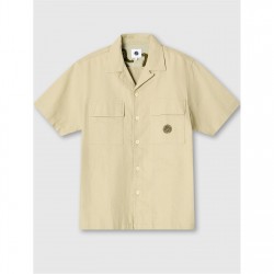 риза,pretty,green,men's,stamford,cuban,collar,short,sleeve,plain,shirt,taupe