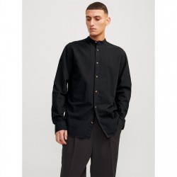 облекла,на,разпродажба,jack,and,jones,men's,long,sleeve,buttoned,linen,shirt,black