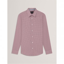 Ted Baker Ted LS Geo Shirt Sn61 - White мъжки,ризи,ted,baker,ted,ls,geo,shirt,sn61,white