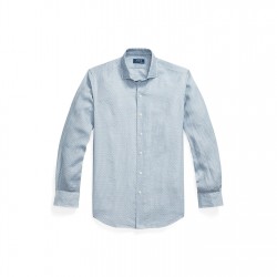 облекла,на,разпродажба,мъжки,ризи,polo,ralph,lauren,custom,fit,mallet,print,linen,shirt,blue,mallet