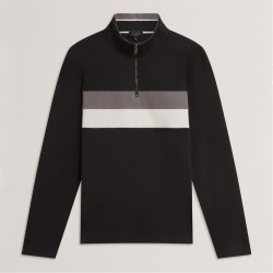 Ted Baker Ted Baker LS Regular Fit Half Zip Sweat - Black промоция,на,зимни,облекла,облекла,на,разпродажба,мъжки,ежедневни,облекла,мъжки,горнища,с,качулка,ted,baker,ted,baker,ls,regular,fit,half,zip,sweat,black