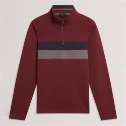 Ted Baker Men's quarter Zip Fleece - Oxblood облекла,на,разпродажба,мъжки,ежедневни,облекла,мъжки,горнища,с,качулка,ted,baker,men's,quarter,zip,fleece,oxblood