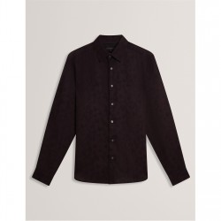 Ted Baker Ted Baker LS Regular Fit Large Painted Floral Shirt - Dk-Brown облекла,на,разпродажба,мъжки,ризи,ted,baker,ted,baker,ls,regular,fit,large,painted,floral,shirt,dk,brown
