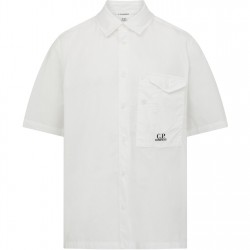 риза,с,къс,ръкав,облекла,на,разпродажба,мъжки,ризи,cp,company,short,sleeve,poplin,shirt,gauze,white,103
