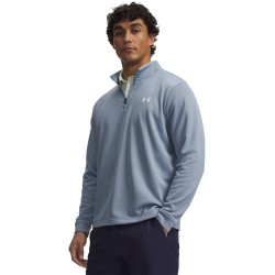 Under Armour Mens 1/4 Zip Fleece - Gray Blue мъжки,полари,under,armour,men,s,1,4,zip,fleece,gray,blue