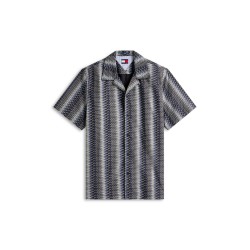 Риза с къс ръкав Tommy Jeans Mens Patterned Short Sleeve Shirt - Black Aop риза,с,къс,ръкав,мъжки,ризи,tommy,jeans,men,s,patterned,short,sleeve,shirt,black,aop