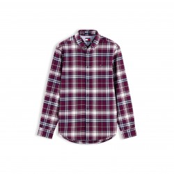 Tommy Jeans Mens Flannel Check Long-Sleeve Shirt - Berry Check tommy,jeans,men,s,flannel,check,long,sleeve,shirt,berry,check
