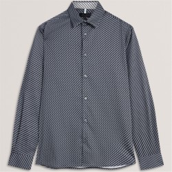 риза,с,дълъг,ръкав,ted,baker,men's,ls,slim,geo,long,sleeve,patterned,shirt,teal,blue