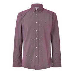 Tommy Hilfiger Mens Cotton Long-Sleeve Geometric Print Shirt - Burgundy tommy,hilfiger,men,s,cotton,long,sleeve,geometric,print,shirt,burgundy