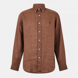 риза,с,дълъг,ръкав,облекла,на,разпродажба,мъжки,ризи,polo,ralph,lauren,linen,long,sleeve,shirt,fall,brown