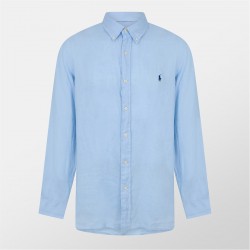 риза,с,дълъг,ръкав,облекла,на,разпродажба,мъжки,ризи,polo,ralph,lauren,linen,long,sleeve,shirt,office,blue