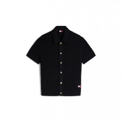 риза,с,къс,ръкав,мъжки,ризи,tommy,jeans,men's,patterned,short,sleeve,shirt,black