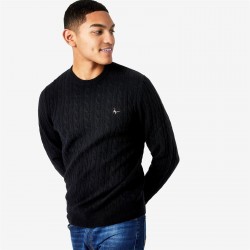 пуловер,мъжки,пуловери,jack,wills,marlow,merino,wool,cable,knitted,jumper,black