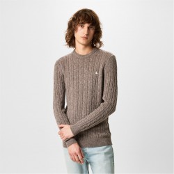 пуловер,облекла,на,разпродажба,мъжки,пуловери,jack,wills,marlow,merino,wool,blend,cable,knitted,jumper,brown,marl