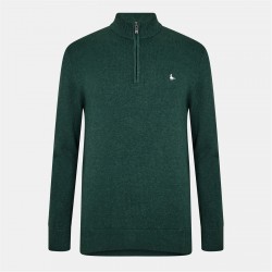 пуловер,мъжки,пуловери,jack,wills,funnel,neck,half,zip,jumper,men,dark,pine,marl