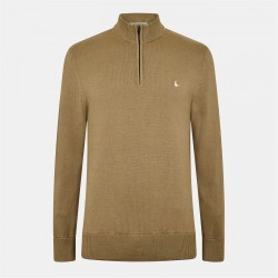 пуловер,мъжки,пуловери,jack,wills,funnel,neck,half,zip,jumper,men,fawn