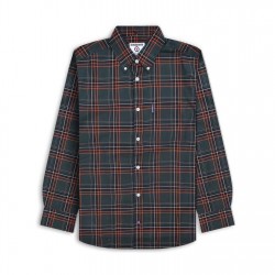 lambretta,sleeve,check,shirt,khaki,orange