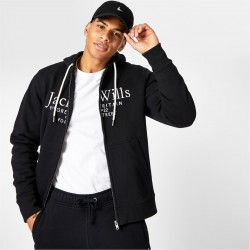 суичър,мъжки,ежедневни,облекла,мъжки,горнища,с,качулка,jack,wills,pinebrook,graphic,zip,hoodie,black