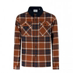 облекла,на,разпродажба,разпродажба,firetrap,firetrap,borg,check,overshirt,mens,rust