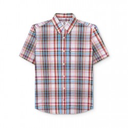 облекла,на,разпродажба,lambretta,sleeve,multi,check,shirt,white,blue,red