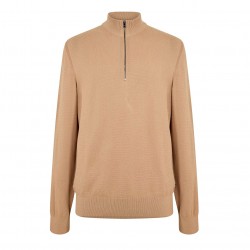 пуловер,мъжки,пуловери,boss,men's,hbb,ebrando,black,zipped,crew,neck,jumper,medium,beige