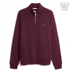 Пуловер Farah Jim Zip Jumper - Farah Red пуловер,мъжки,полари,farah,jim,zip,jumper,farah,red