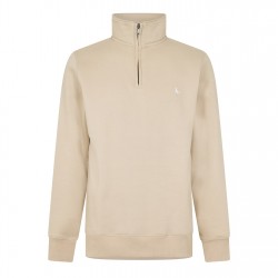 Блуза Jack Wills Jack Barchester Quarter Zip Sweatshirt - Stone блуза,мъжки,туристически,полари,мъжки,горнища,с,качулка,jack,wills,jack,barchester,quarter,zip,sweatshirt,stone
