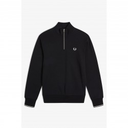 Горнище с цип Fred Perry FredPerry Half Zip Top - Black 102 горнище,с,цип,мъжки,горнища,с,качулка,fred,perry,fredperry,half,zip,top,black,102