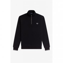 Горнище с цип Fred Perry FredPerry Half Zip Top - Black 102 горнище,с,цип,мъжки,ежедневни,облекла,мъжки,горнища,с,качулка,fred,perry,fredperry,half,zip,top,black,102