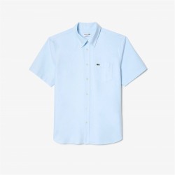 мъжка,риза,с,къс,ръкав,мъжки,ризи,lacoste,short,sleeve,oxford,shirt,mens,blue,f6z