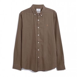 риза,с,дълъг,ръкав,облекла,на,разпродажба,farah,oxford,long,sleeve,shirt,mid,brown