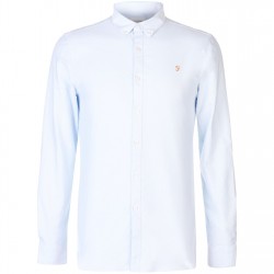 риза,с,дълъг,ръкав,farah,oxford,long,sleeve,shirt,sky,blue