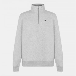 промоция,на,зимни,облекла,мъжки,ежедневни,облекла,мъжки,горнища,с,качулка,tommy,jeans,flag,quarter,zip,fleece,lt,grey,p01