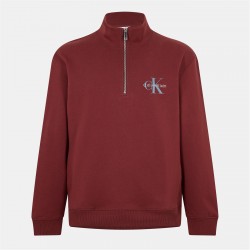 мъжки,ежедневни,облекла,мъжки,горнища,с,качулка,calvin,klein,jeans,men's,ckj,monogram,quarter,zip,fleece,mocha,moment