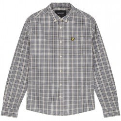 мъжки,ризи,lyle,and,scott,poplin,check,shirt,white,mid,grey